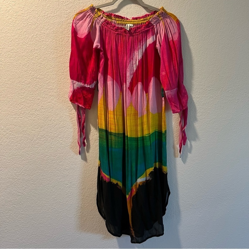 Women’s Anthropologie Blink London colorful off shoulder dress size small S